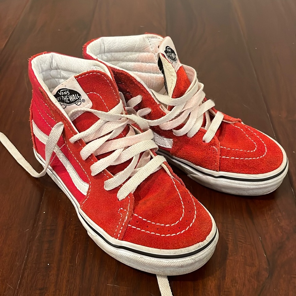 Vans red high tops size 1